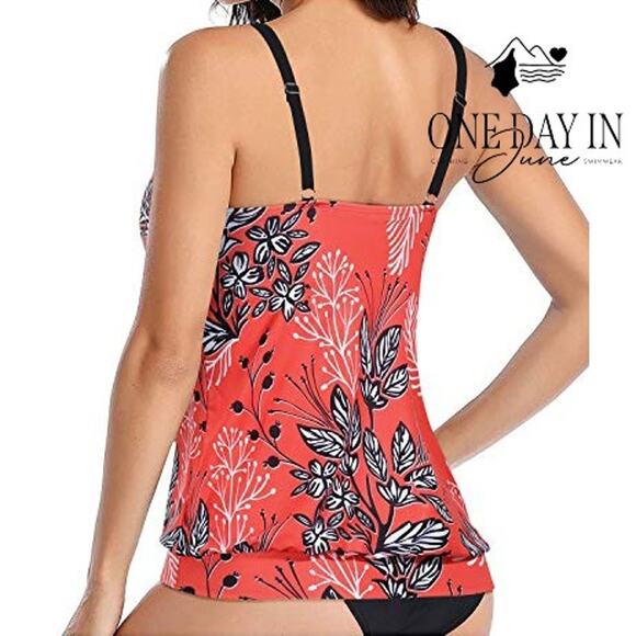 Yonique Blouson Tankini Swimsuit Size M - Picture 2 of 7